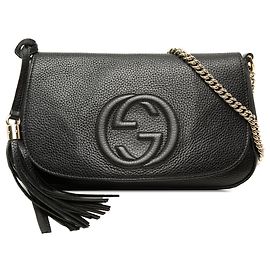 Borsa a tracolla Soho Chain Gucci Medium in pelle di vitello nera