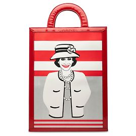 Rote Chanel Choco Bar Patent Coco Mademoiselle Vertical Tote