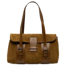 Borsa a tracolla Gucci in pelle scamosciata marrone