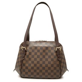 Borsa a tracolla Louis Vuitton Damier Ebene Belem MM Marrone