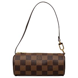Bolso de mano Louis Vuitton Damier Ebene Papillon Pochette Marrón