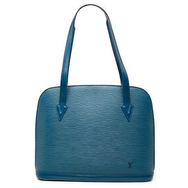 Sac à épaule Louis Vuitton Epi Lussac Bleu