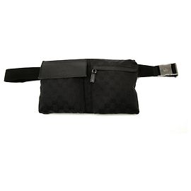Borsetta cintura Gucci GG Canvas con doppia tasca nera