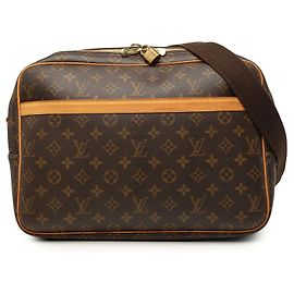 Borsa a tracolla Louis Vuitton Monogram Reporter GM Marrone