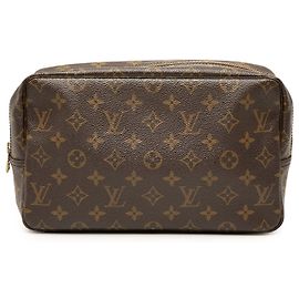 Louis Vuitton Monogram Trousse Toilette 28 Clutch Bag Braun