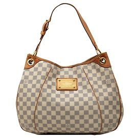 Bolso de hombro Louis Vuitton Galliera PM Damier Azur Blanco