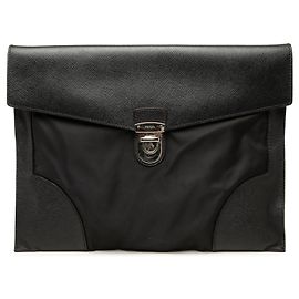 Clutch Prada de Tessuto con ribetes de Saffiano negra