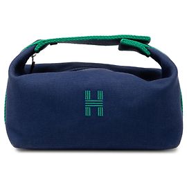 Bolso de tocador Hermès Small Toile Bride A Brac Case Azul