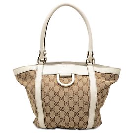 Gucci GG Canvas Abbey D Ring Handtasche Beige