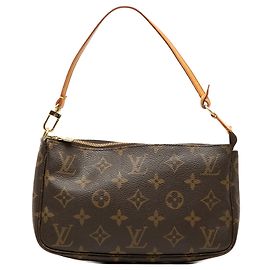 Louis Vuitton Monogram Pochette Accessoires Schultertasche Braun