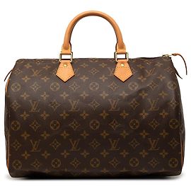 Borsa Boston Louis Vuitton Monogram Speedy 35 Marrone