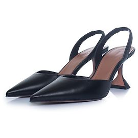 Amina Muaddi, Holli sling 70 in pelle nappa nera
