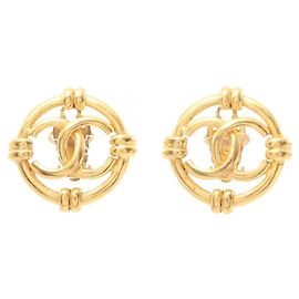 Chanel Coco Mark vergoldete Clip-Ohrringe