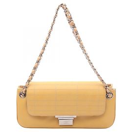 Chanel Coco Mark Yellow Leather Shoulder Bag