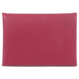 Hermès Portamonete Hermes Calvi Duo in Ruby
