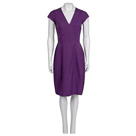 Yves Saint Laurent Vintage YSL Figurspray Kleid aus Baumwolle und Seide in Lila NWT FR 38 M Gebraucht