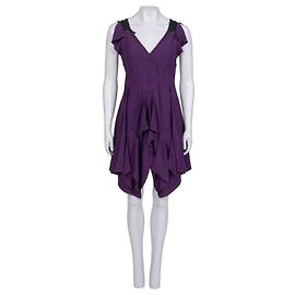 Louis Vuitton Lilafarbenes asymmetrisches drapiertes Kleid - Größe M gebraucht