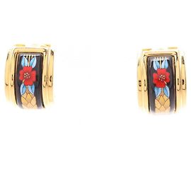 Hermès Hermes Cloisonné Emaille Clip-Ohrringe