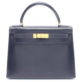 Hermès Hermes Kelly 28 Handbag in Blue Indigo