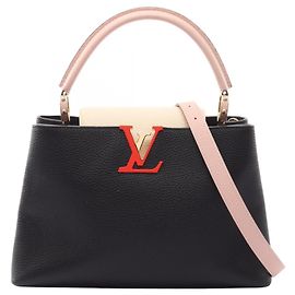 Louis Vuitton Capucines PM Noir Crème Handtasche