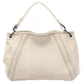 Bolso de hombro Bottega Veneta Intrecciato de piel blanca