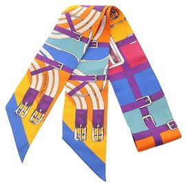 Hermès Pañuelo Twilly de seda multicolor Hermes