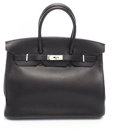 Hermès Borsa Hermes Birkin 35 in pelle Evercalf nera