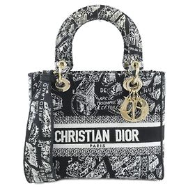 mala de mão média Lady D-Lite Christian Dior Plan de Paris