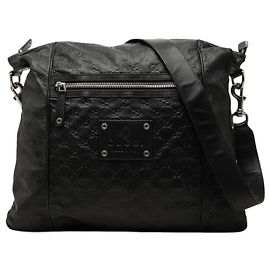 Borsa a tracolla Gucci Guccissima in pelle nera