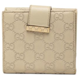 Gucci Guccissima Bi-fold Geldbörse aus Ivory White Leder