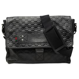 Borsa a tracolla Gucci Guccissima in pelle nera