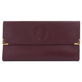 Cartier langes Portemonnaie aus Bordeaux-Leder