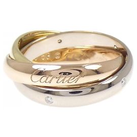 Anillo Cartier Trinity Diamante Oro Blanco Amarillo y Rosa