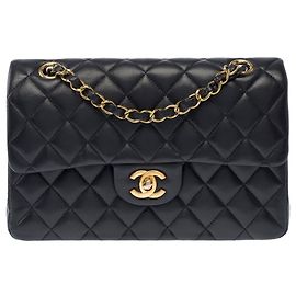 CHANEL Timeless/Classique Tasche aus schwarzem Leder - 103890