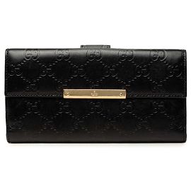 Gucci Guccissima Continental Geldbörse Lang Schwarz