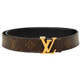 Brown Louis Vuitton Monogram Initiales Reversible Belt