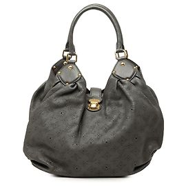 Borsa Hobo Louis Vuitton Monogram Mahina L Grigia