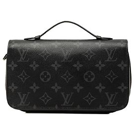 Louis Vuitton Monogram Eclipse Zippy XL Geldbörse Lang Schwarz
