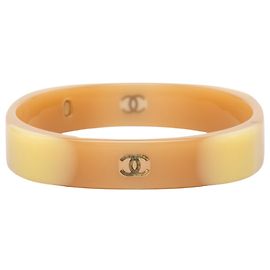 Bracciale Rigido in Resina Chanel CC Marrone