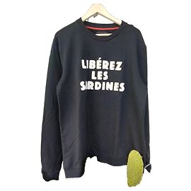 Autre Marque BonoBo Felpa "Libérez Les Sardines" Nero XL
