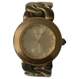 Autre Marque Quantième Goldfarbene Gliederarmbanduhr