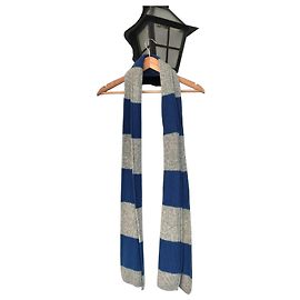 Sciarpa in lana Polo Ralph Lauren a righe blu e grigie