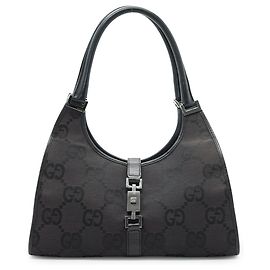 Gucci Vintage Jumbo GG Canvas Hobo Schultertasche in Schwarz