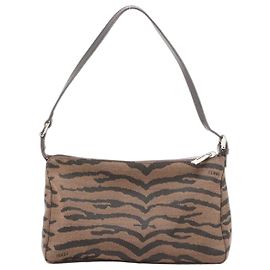 Fendi Borsa a tracolla in tela tigre marrone