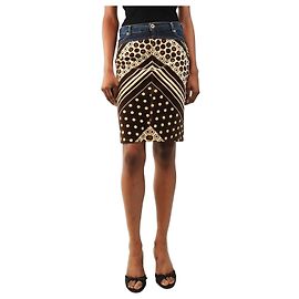 Dolce & Gabbana Gonna vintage stampata marrone e blu - size XS
