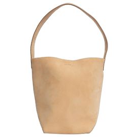 The row Borsa a secchiello in camoscio beige