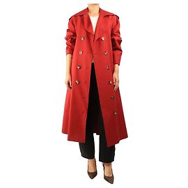 Khaite Trench rosso doppiopetto con cintura - size UK 8