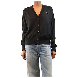 Miu Miu Logo-Cardigan Schwarz - size UK 4