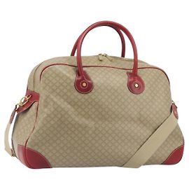 Céline CELINE Macadam Canvas Boston Bag PVC 2way Beige Gold