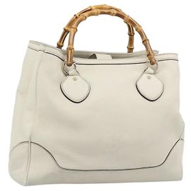 GUCCI Bamboo Handtasche Leder White Gold 282317